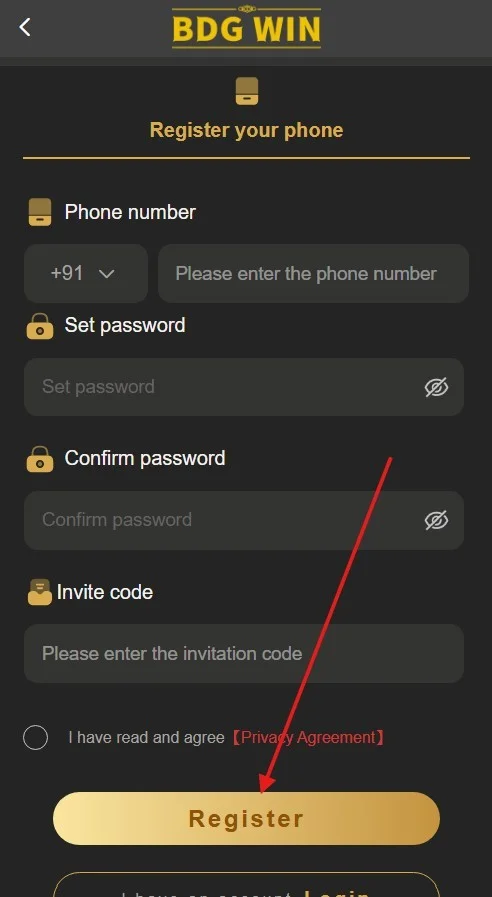 click register button